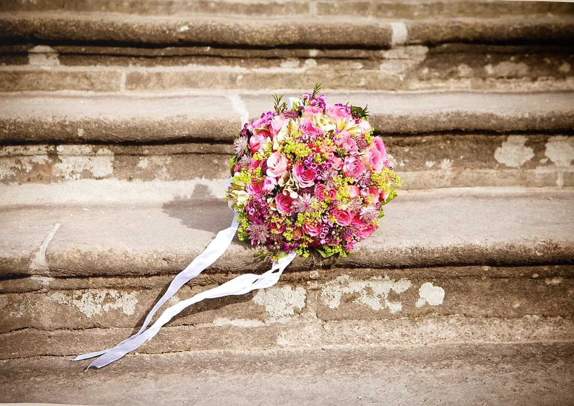 Client gift posies with branded cards ready for delivery