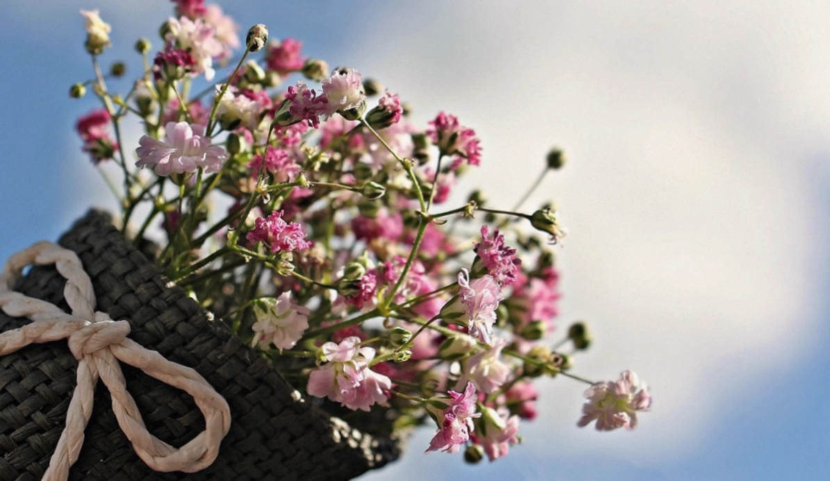 Bride holding a loose garden-style bouquet